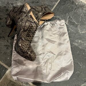 Giuseppe Zanotti - snake skin booties, size 39